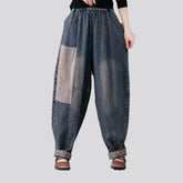 Boho chic women's denim joggers