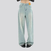 Boho high waist jeans for ladies