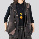 Boho multi-layer fashion jeans vest for women