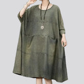 Boho street style jean dress