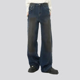 Boho style abraded men's jeans