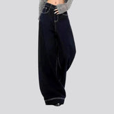 Boho style baggy-fit women's jeans