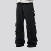 Boho style cargo pockets men's jeans