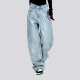 Boho style light jeans for ladies