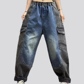 Boho style mid-rise women's jeans joggers