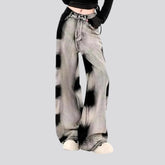 Boho style wide-legged women's jeans