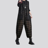 Boho style with slouchy fit women's jeans bib