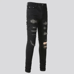 Frayed y2k jeans for men