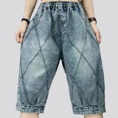 Sanded baggy jeans shorts for ladies
