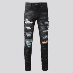 Grunge black jeans for men