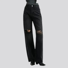 Black women's distressed jeans