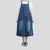 Casual abraded maxi jeans dress