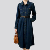 Casual dark bell-shaped jean dress