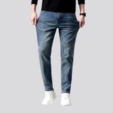 Casual faded mid rise jeans for men