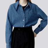 Casual fit jean shirt for ladies