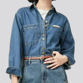 Casual oversized jacket denim shirt for ladies