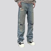 Casual straight cut street style men's jeans