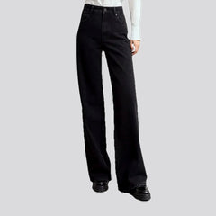 Casual wide fit one-tone jeans for ladies