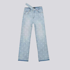 Print straight jeans for ladies