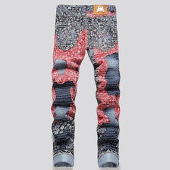 Street ornament jeans for men