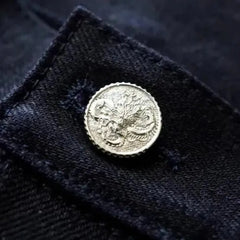 Dark-wash double-dyeing jeans for men