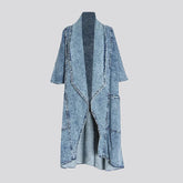 Chic street style jacket acid jean dress