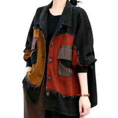 Chore distressed jean jacket for women