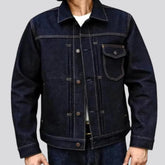 Classic dark men's denim jacket