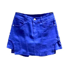 Color jeans skort for women