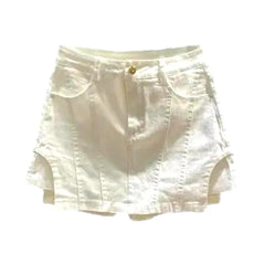 Color jeans skort for women