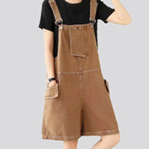 Colored baggy women's jean overall