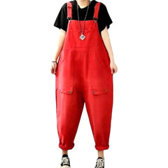 Colorful denim dungaree for women
