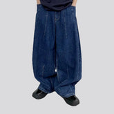 Contrast mid-rise fashion men's jeans