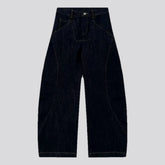 Contrast pattern baggy jeans for men