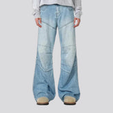 Contrast pattern fashionable jeans for men
