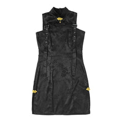 Cool Punk Trendy Black Dress EE0944