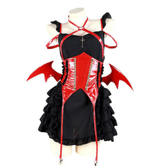 Cosplay Devil Wings Splice Lolita Maid Dress