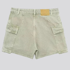 Mini cargo denim skort for ladies