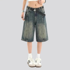 Vintage baggy women's jeans shorts