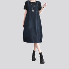 Dark a line casual denim dress