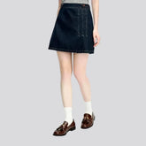 Dark denim casual high-rise jeans skirt