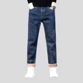 Dark faded wash casual men's jeans