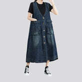 Dark stonewashed stylish jean dress