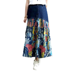 Dark wash y2k jean skirt for ladies