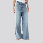 Dark wide fit stylish women's jeans