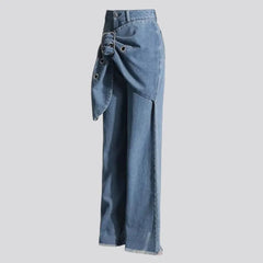 High-waist layered jeans for women