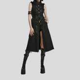 Decorated metal studs denim dress