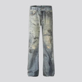 Dirty faded fashion men's jeans