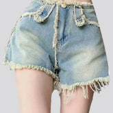 Distressed and stylish women's jean shorts