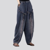 Distressed baggy women's jeans joggers